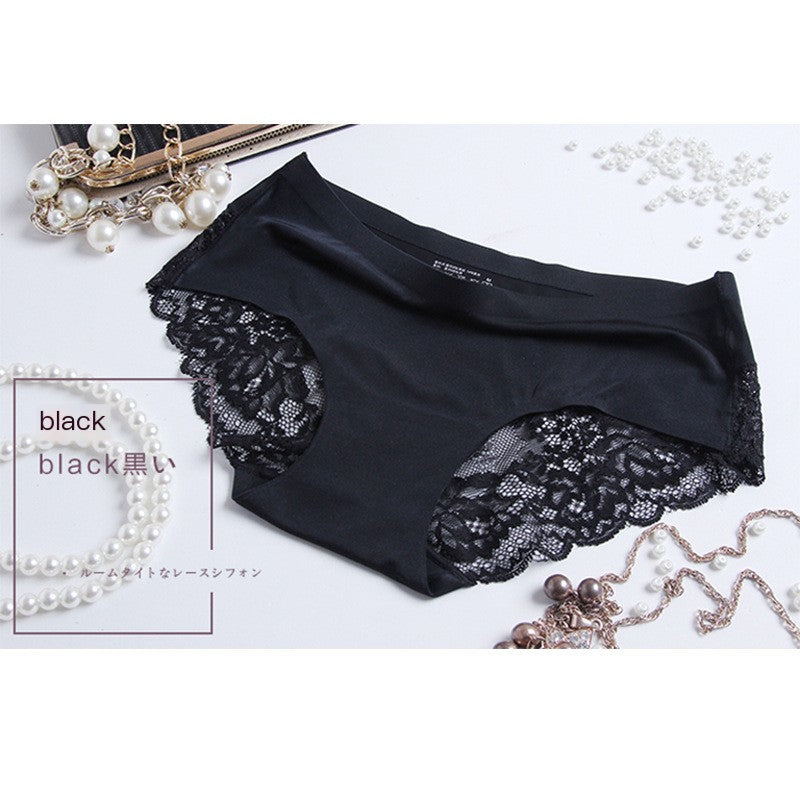 Sexy Ice Silk Women's Lace Thong Panties