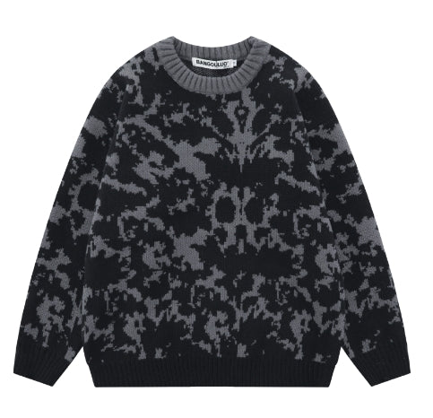 Jacquard Knitwear Round Neck Sweater for Men & Women