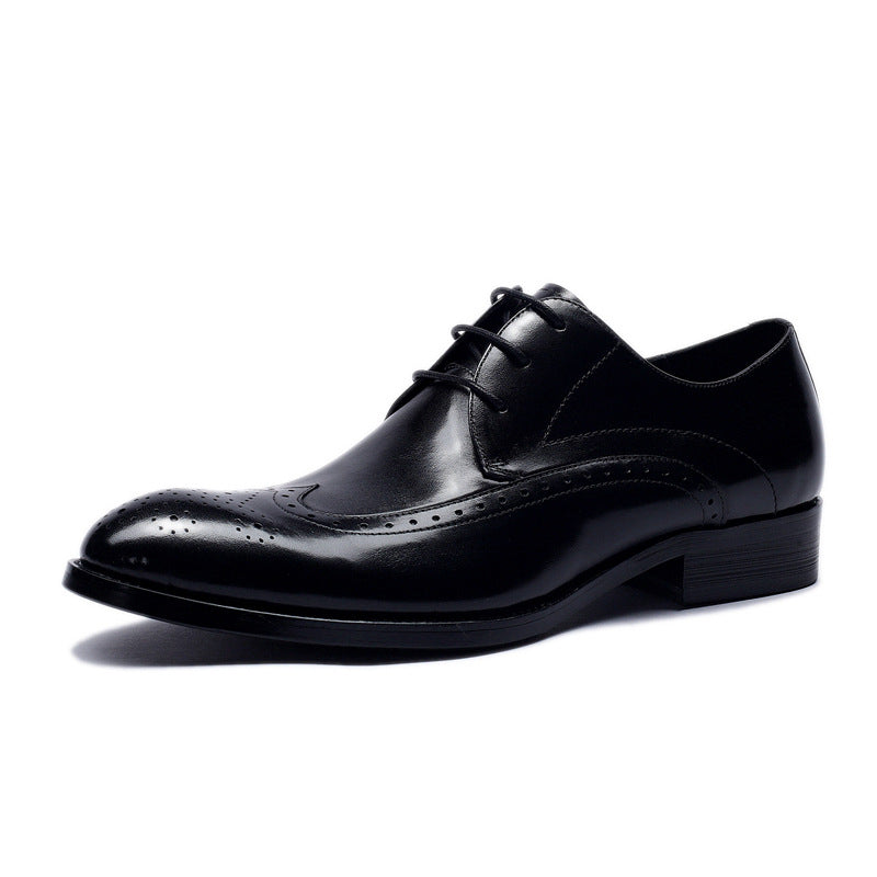 Casual Carved Lace-up Leather Shoes for Men