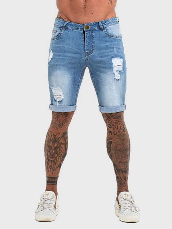 Light Color Ripped Jeans for Men - Summer Style